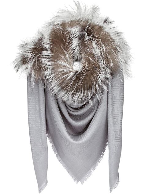 fendi blanket scarf|fendi scarf with fur trim.